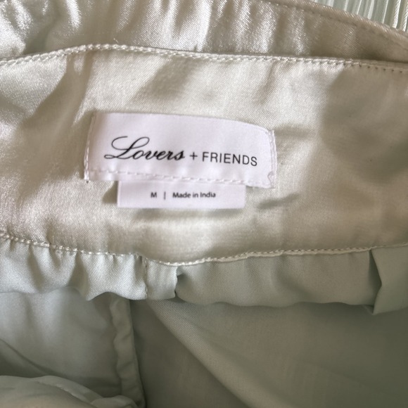 Lovers & Friends Sea Breeze Pants Mint Green Satin Chiffon Medium LONG Wide Leg - Picture 8 of 11